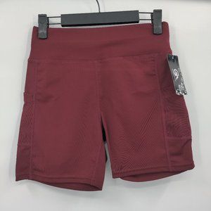 GM FASHION USA Women's High Waist Biker Shorts Maroon Small/Medium